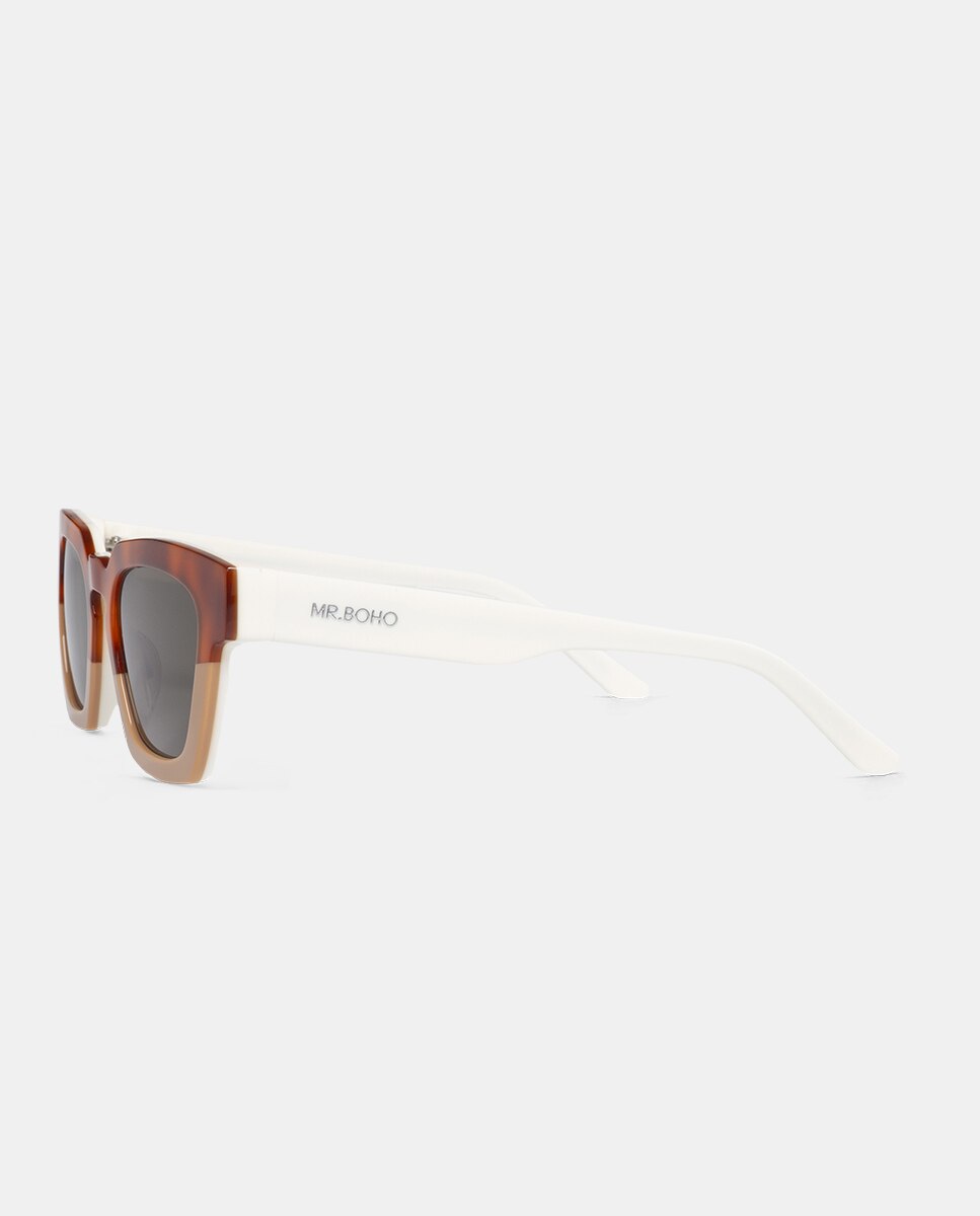 Óculos de Sol Cat Eye de Acetato - Preto Multicolor-3