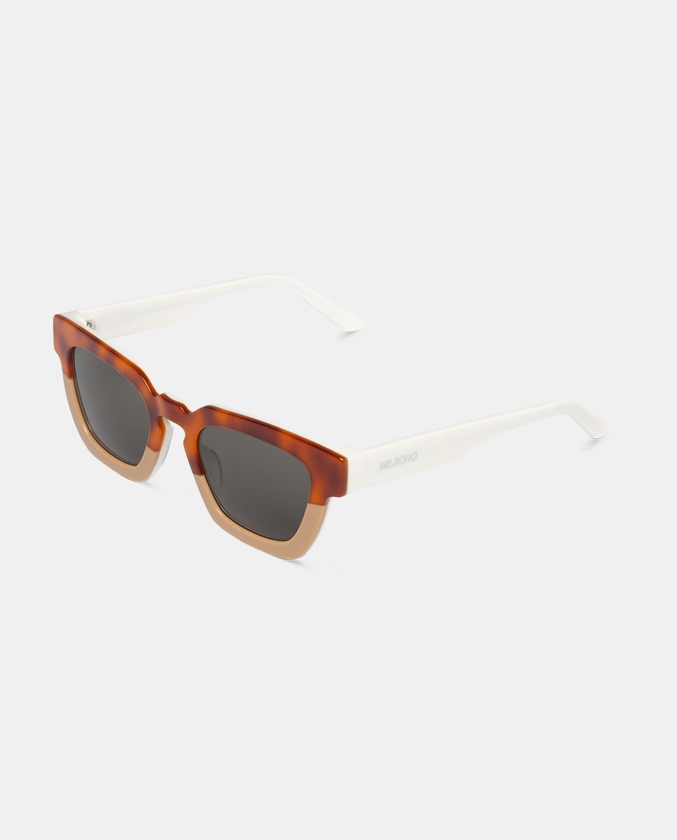 Óculos de Sol Cat Eye de Acetato - Preto Multicolor-4