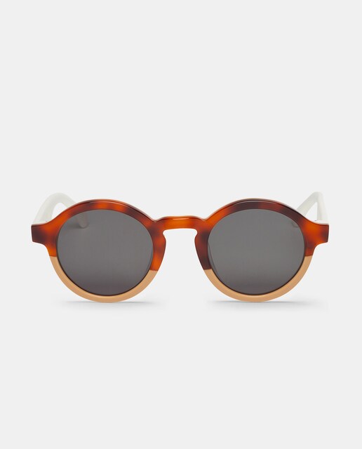 Imagem 0 de Óculos de sol unissexo Mr. Boho redondos com armação estampada castanha