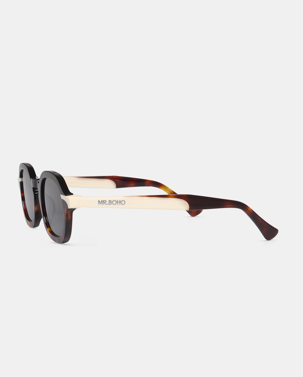 Óculos de Sol Unissexo Quadrados em Acetato Multicolor-3