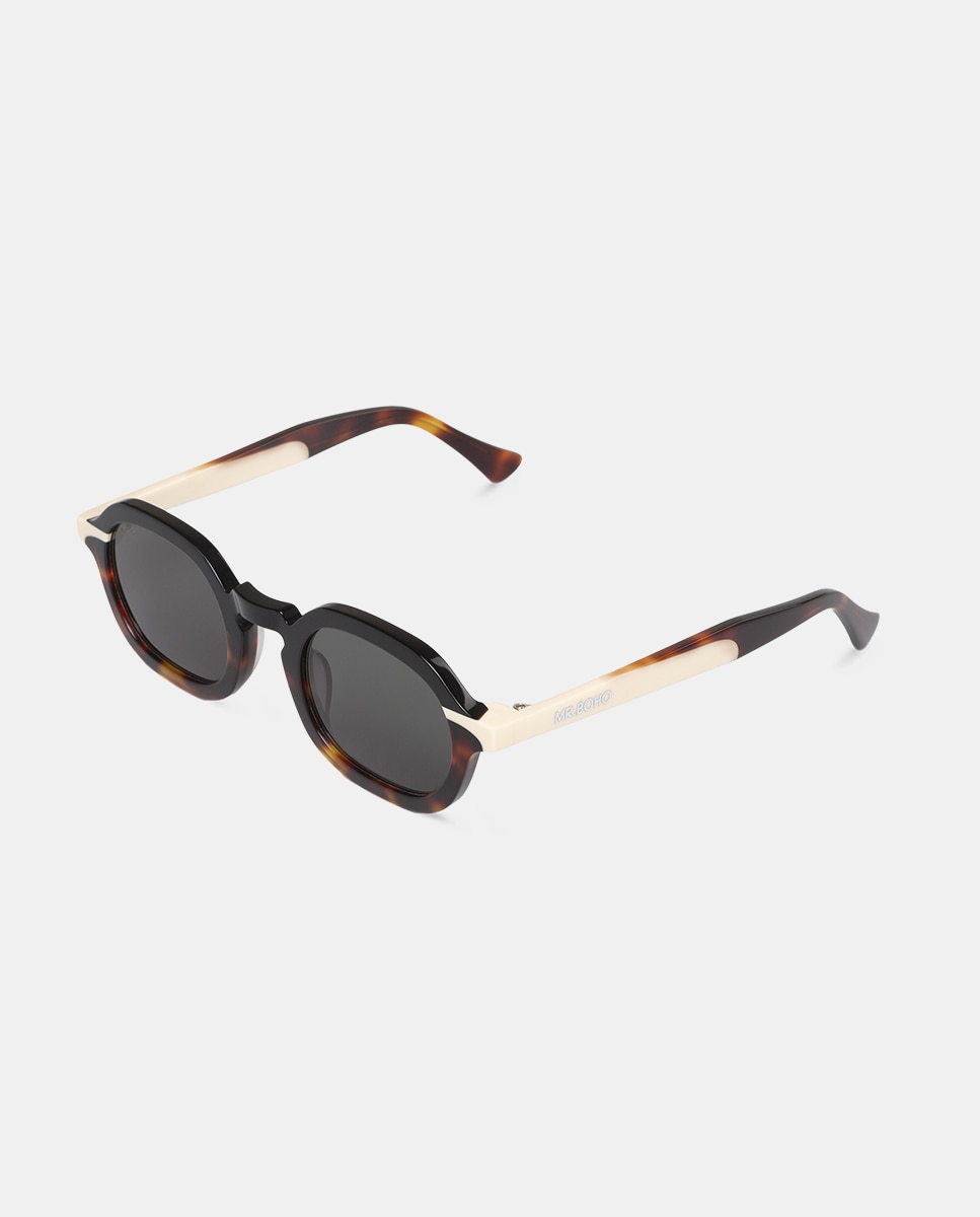Óculos de Sol Unissexo Quadrados em Acetato Multicolor-4