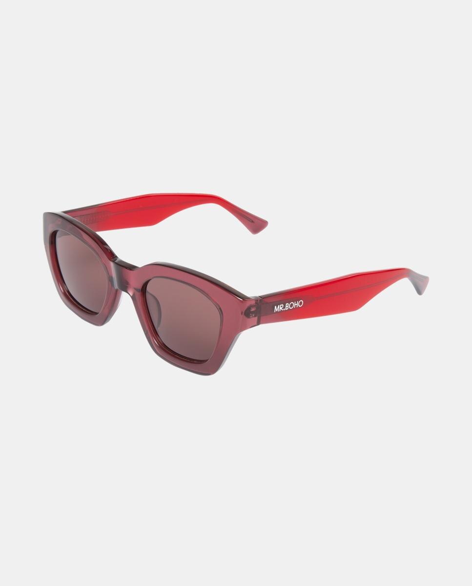Imagen 2 de Gafas de sol BARROSA de mujer rectangular en acetato - Mr. Boho - Rojo cereza Rojo cereza