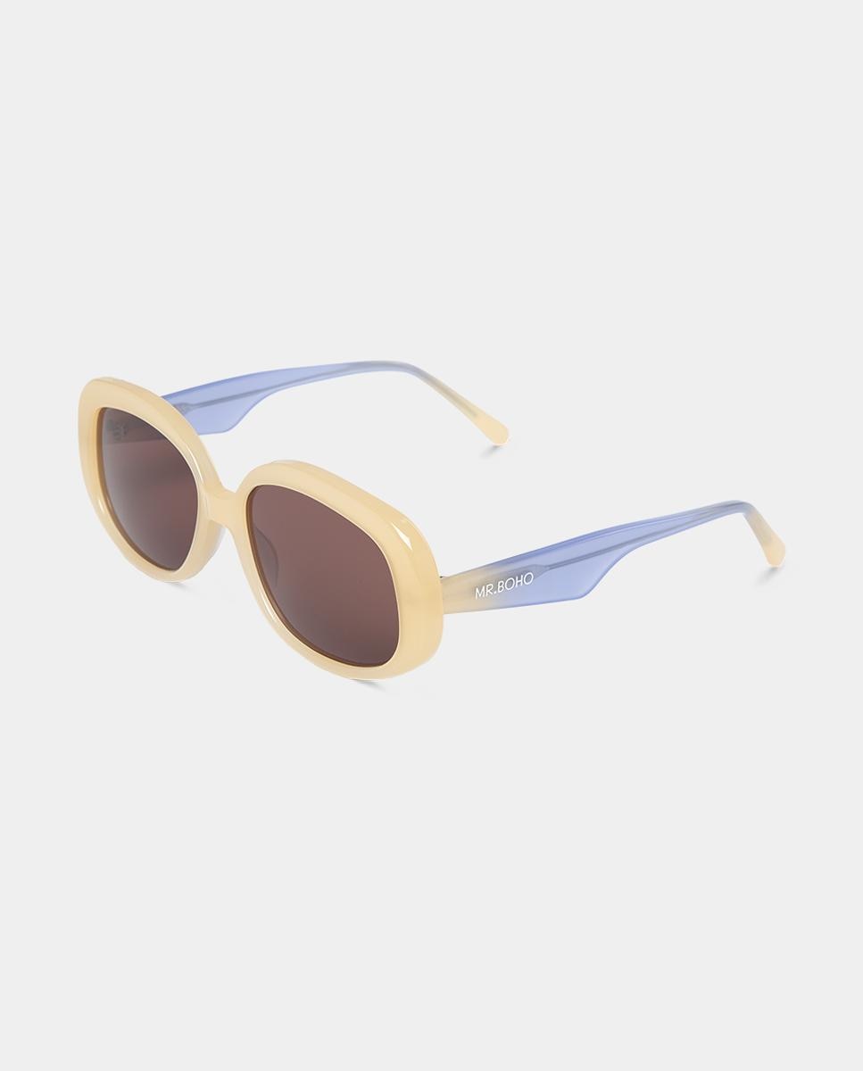 Imagen 2 de Gafas de sol BORGER de mujer rectangular en acetato - Mr. Boho - Beige Beige