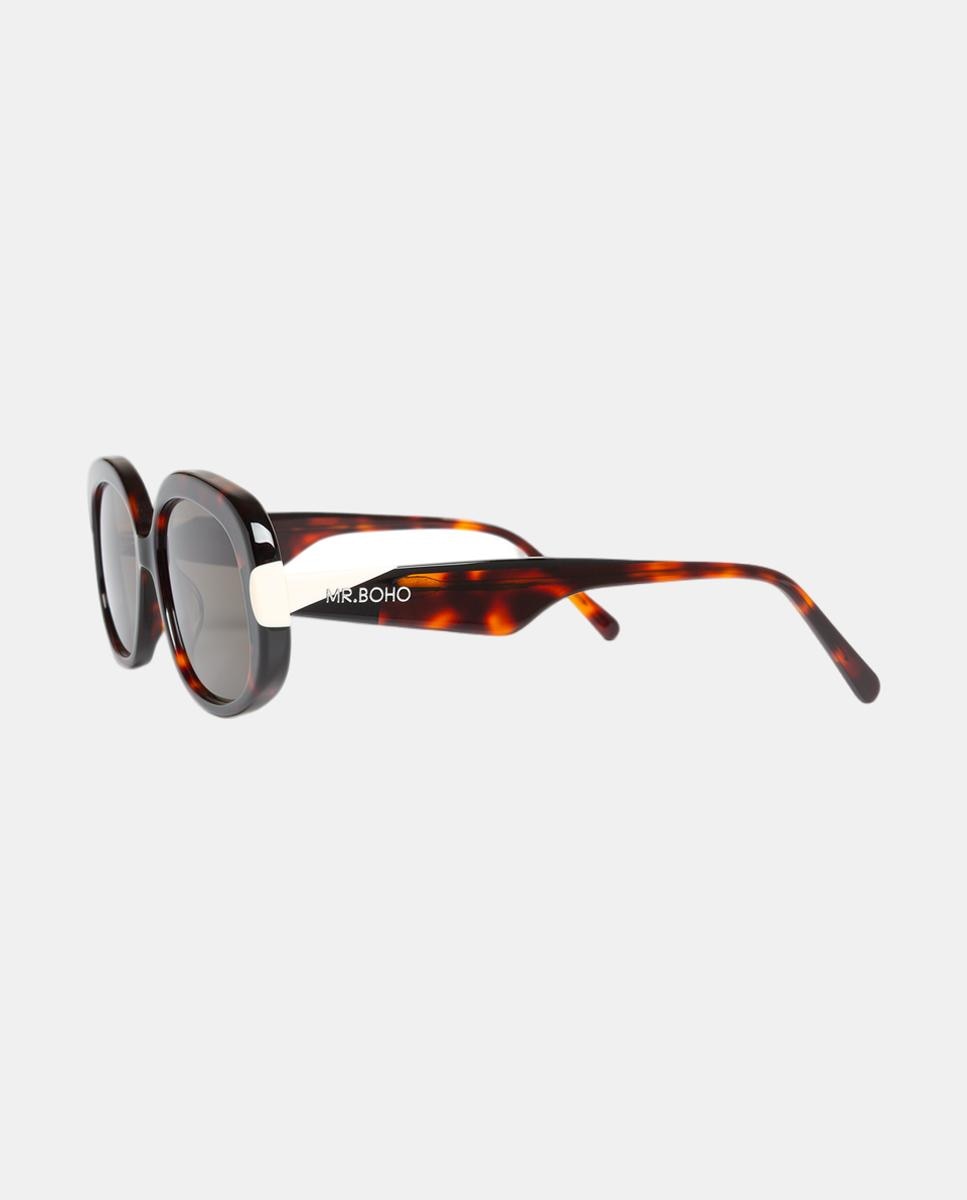 Imagen 3 de Gafas de sol BORGER de mujer rectangular en acetato - Mr. Boho - Marrón Marrón