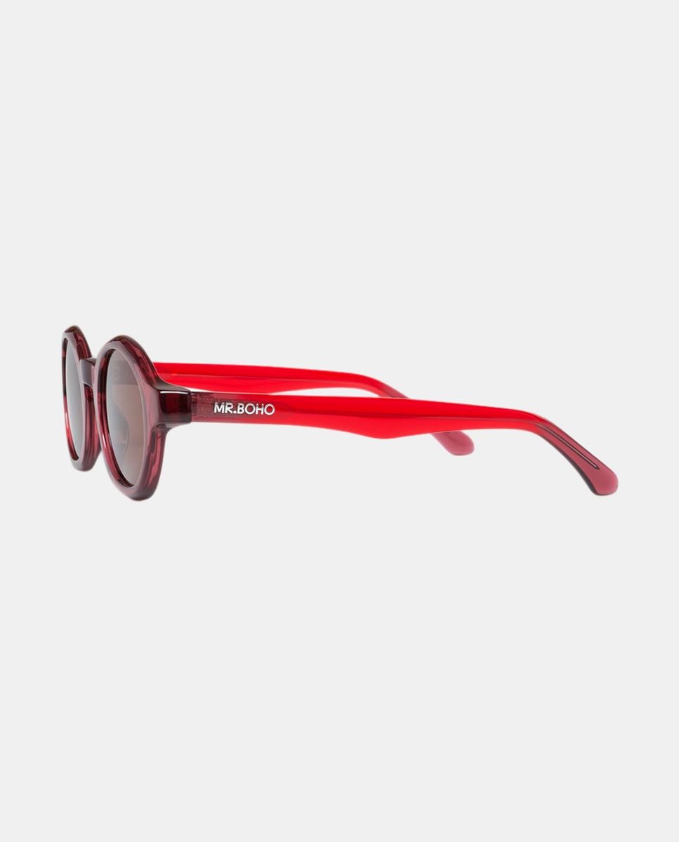 Imagen 3 de Gafas de sol ONS de mujer redonda en acetato - Mr. Boho - Rojo cereza Rojo cereza