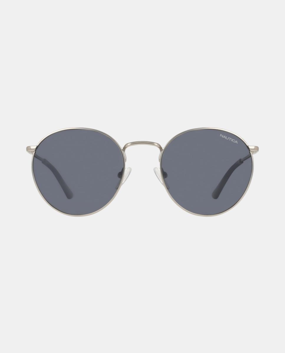 Imagen 0 de Gafa de sol unisex ovalada en metal con lente polarizada Plata