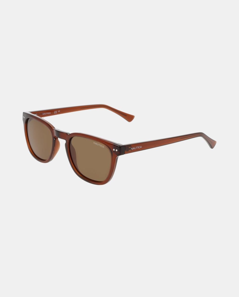 Gafa de sol de hombre cuadrada en inyectado con lente polarizada - Nautica - Marrón claro Marrón claro-3