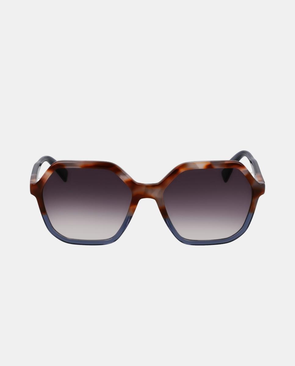 Imagen 1 de Gafas de sol de mujer redonda en acetato con lente degradada Negro