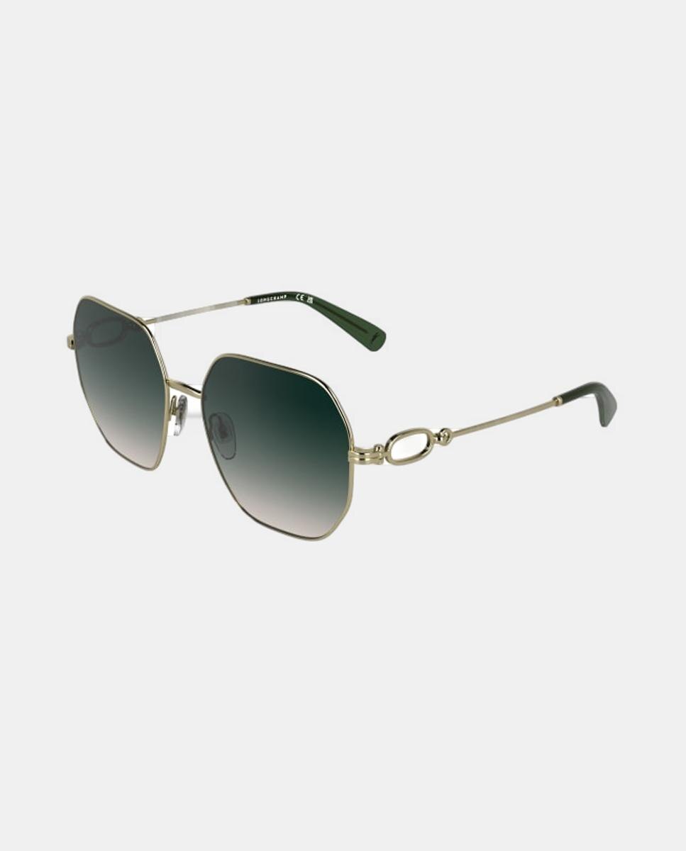 Gafa de sol de mujer cuadrada metalica con lente degradada - Longchamp - Oro Oro-2