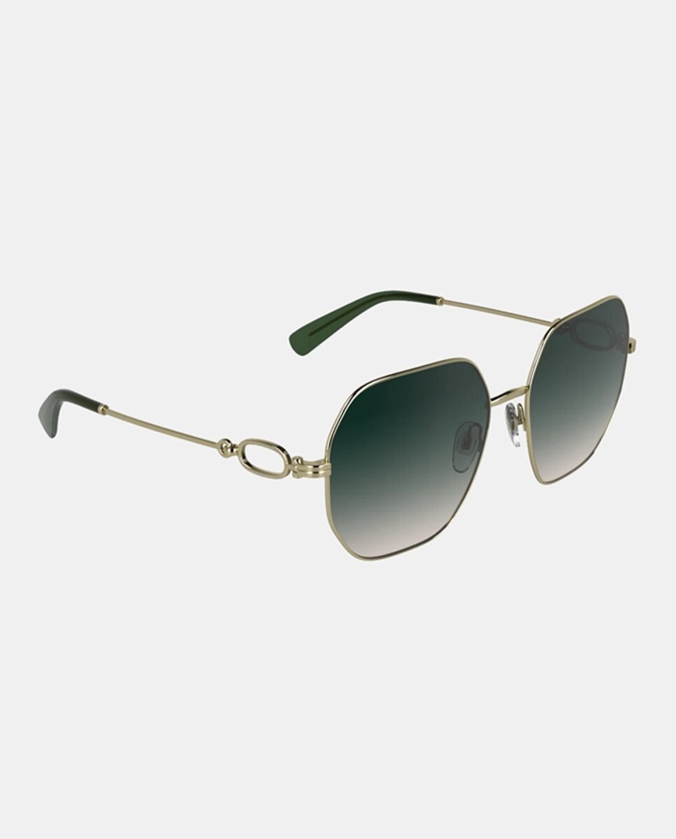 Gafa de sol de mujer cuadrada metalica con lente degradada - Longchamp - Oro Oro-3
