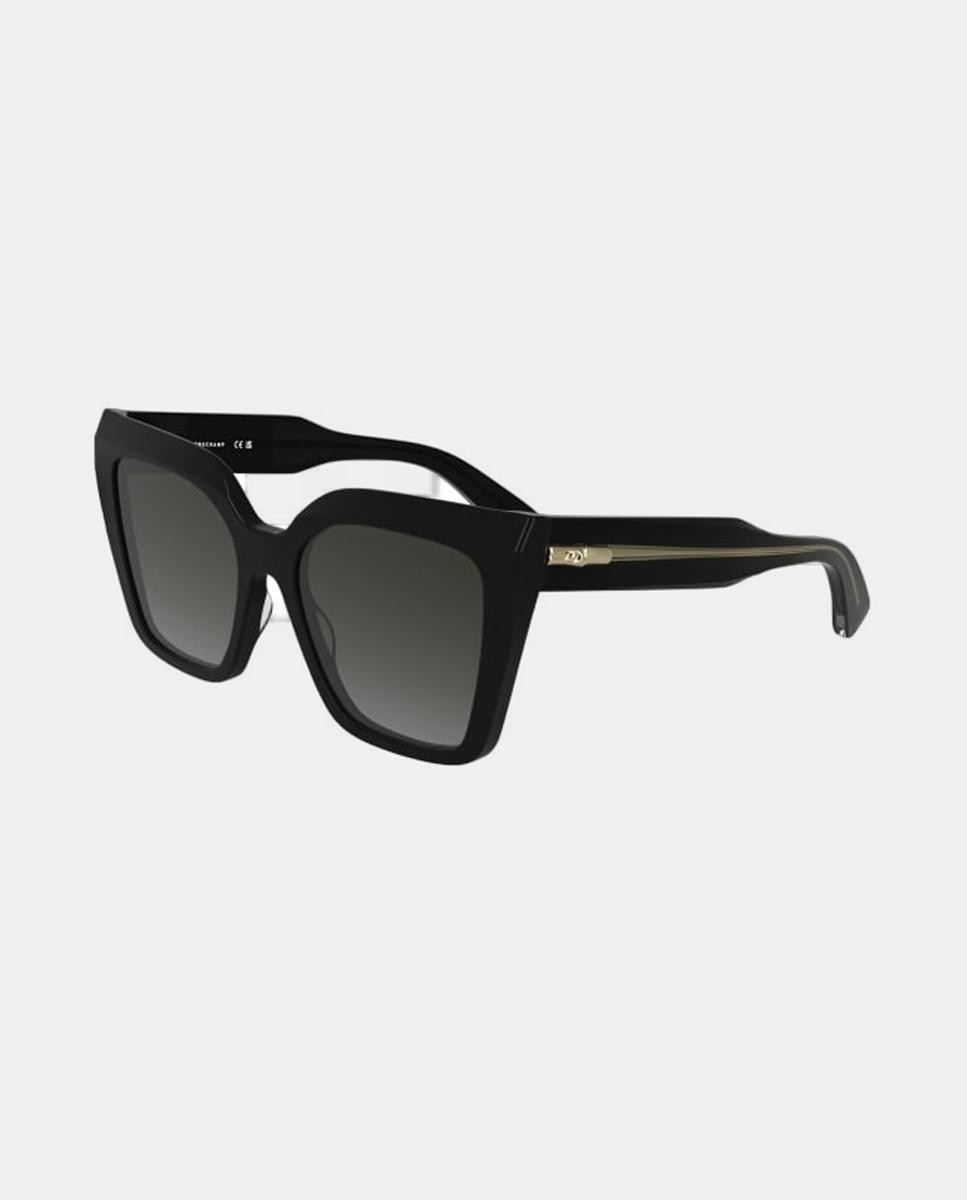 Gafa de sol de mujer ojo de gato de acetato - Longchamp - Negro Negro-2