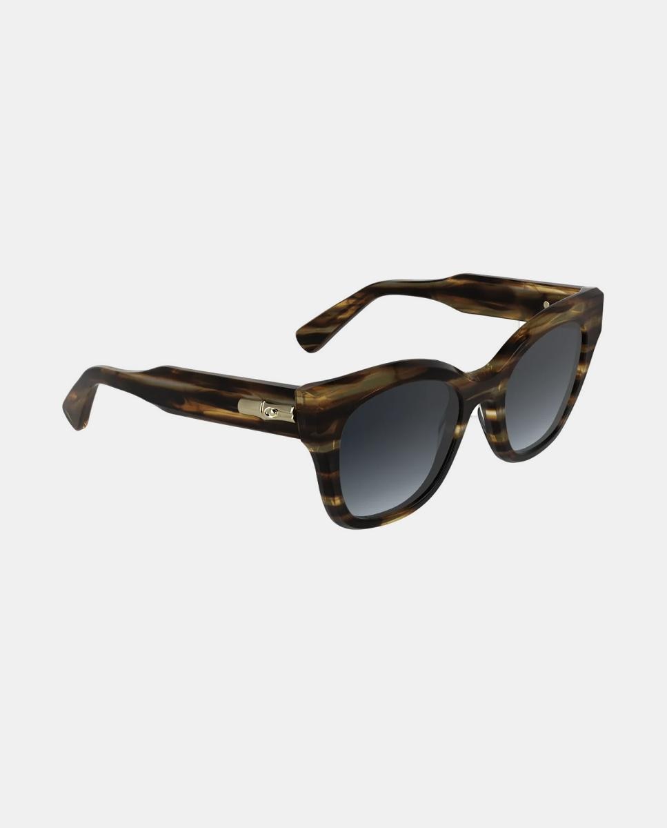 Imagen 3 de Gafa de sol de mujer ojo de gato de acetato con lente degradada - Longchamp - Marrón claro Marrón claro