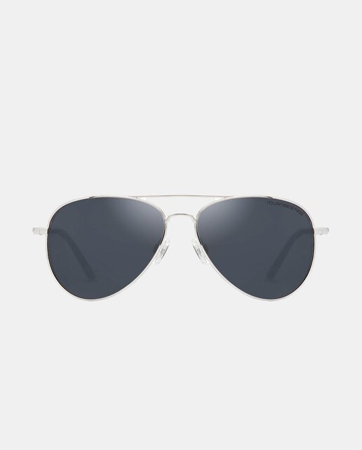 Imagen 0 de Gafa de sol unisex aviador en acero inoxidable con lente polarizada