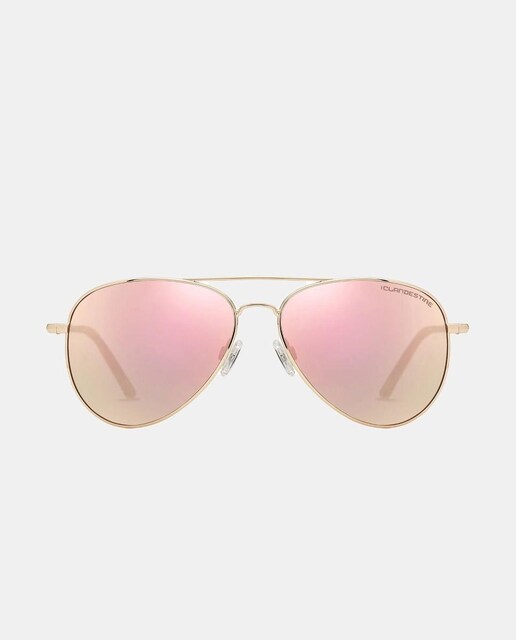 Imagen 0 de Gafa de sol unisex aviador en acero inoxidable con lente polarizada