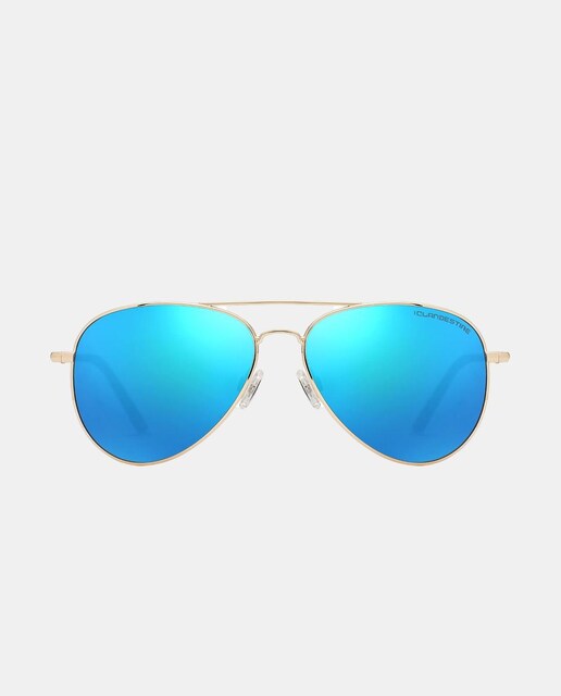 Imagen 0 de Gafa de sol unisex redonda en acero inoxidable con lente polarizada