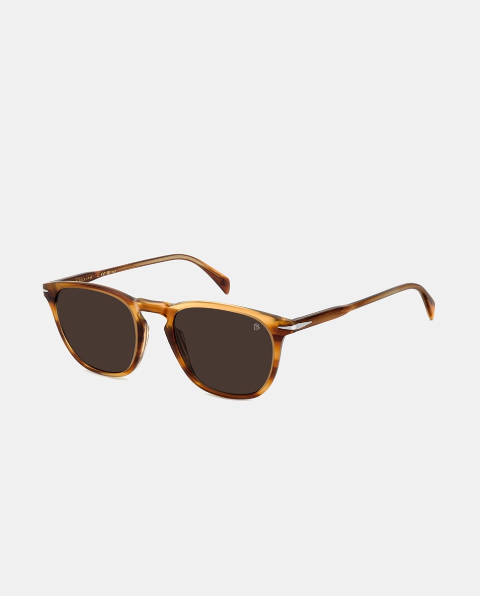Imagen 2 de Gafas de sol de hombre ovaladas en acetato en amarillo - David Beckham - Marrón Marrón