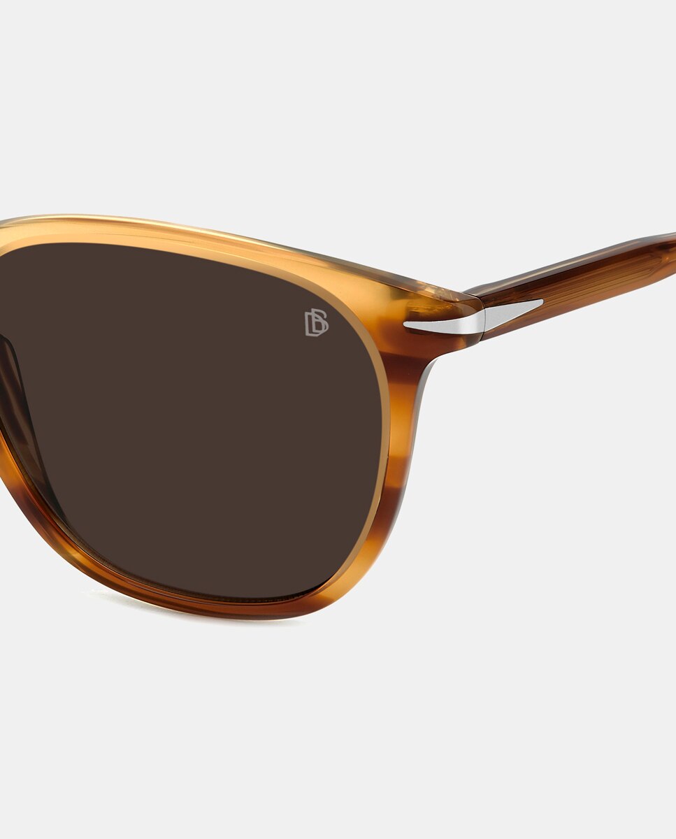 Imagen 3 de Gafas de sol de hombre ovaladas en acetato en amarillo - David Beckham - Marrón Marrón