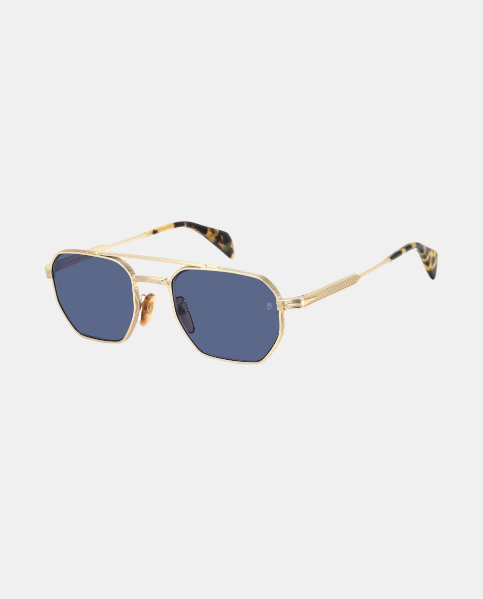 Imagen 2 de Gafa de sol de hombre rectangular en metal - David Beckham - Oro Oro