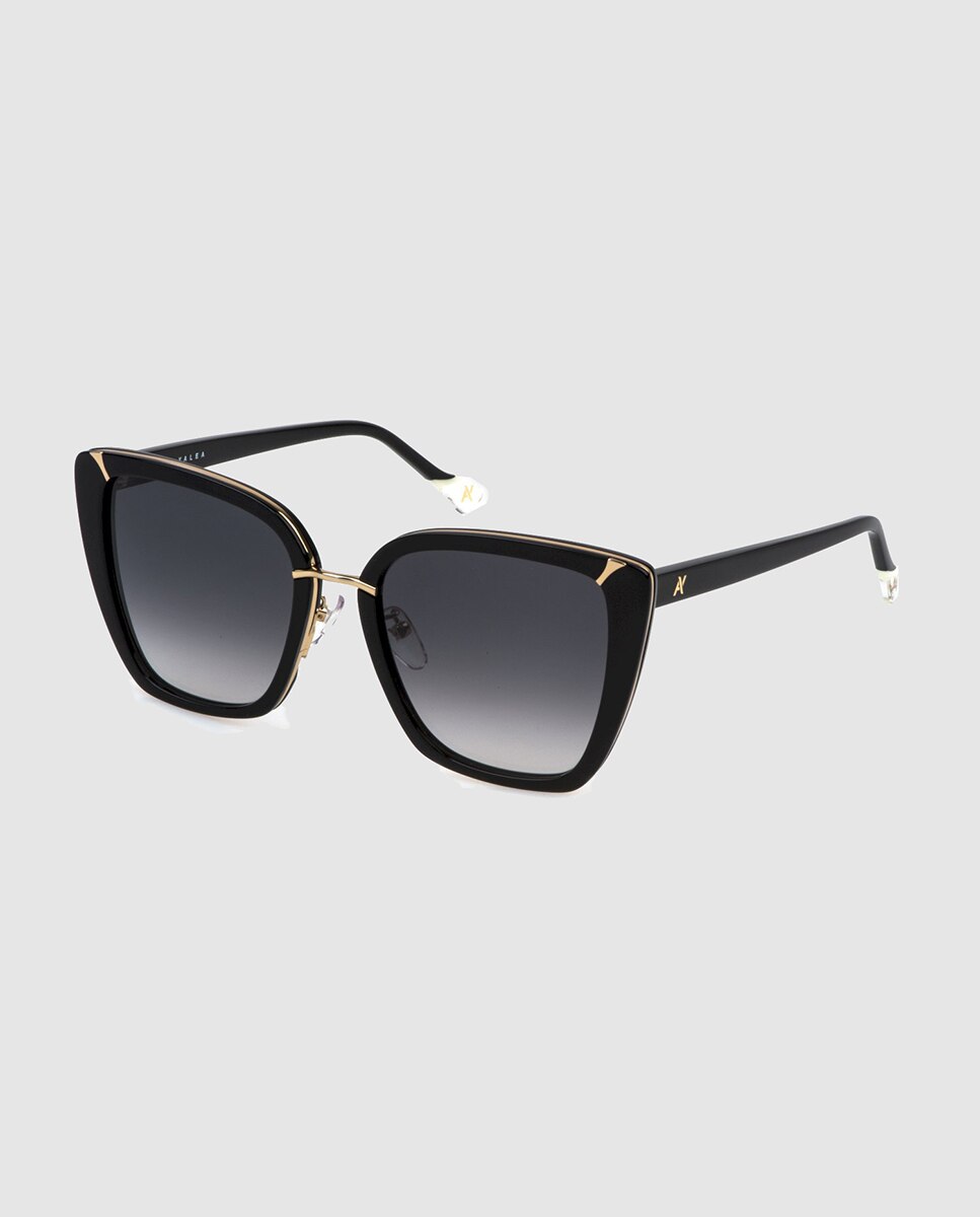 Imagen 0 de Gafas de sol de mujer cuadrada en acetato lente degradada Negro