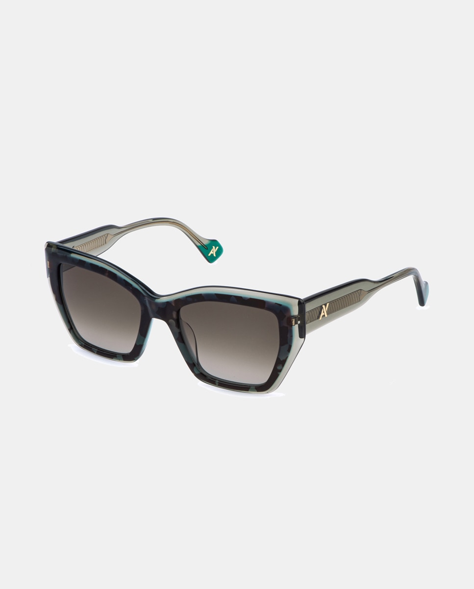 Imagen 2 de Gafa de sol de mujer cuadrada en acetato con lente degradada - Yalea - Verde oscuro Verde oscuro