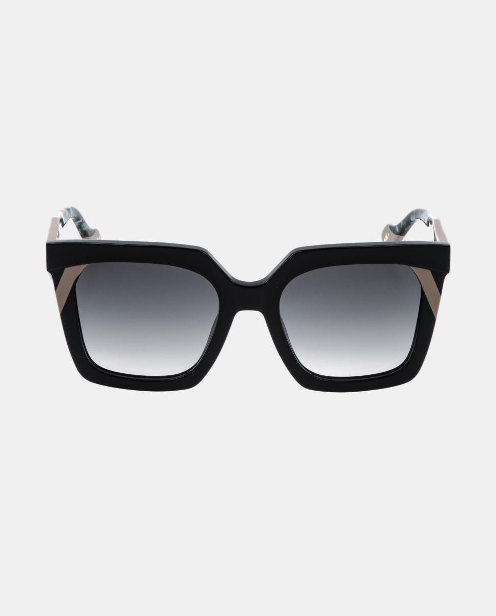 Imagen 1 de Gafa de sol de mujer cuadrada en acetato con lente degradada Negro