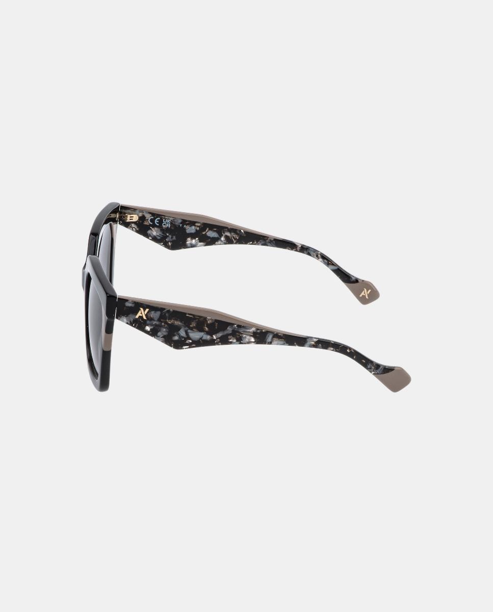 Imagen 2 de Gafa de sol de mujer cuadrada en acetato con lente degradada - Yalea - Negro Negro