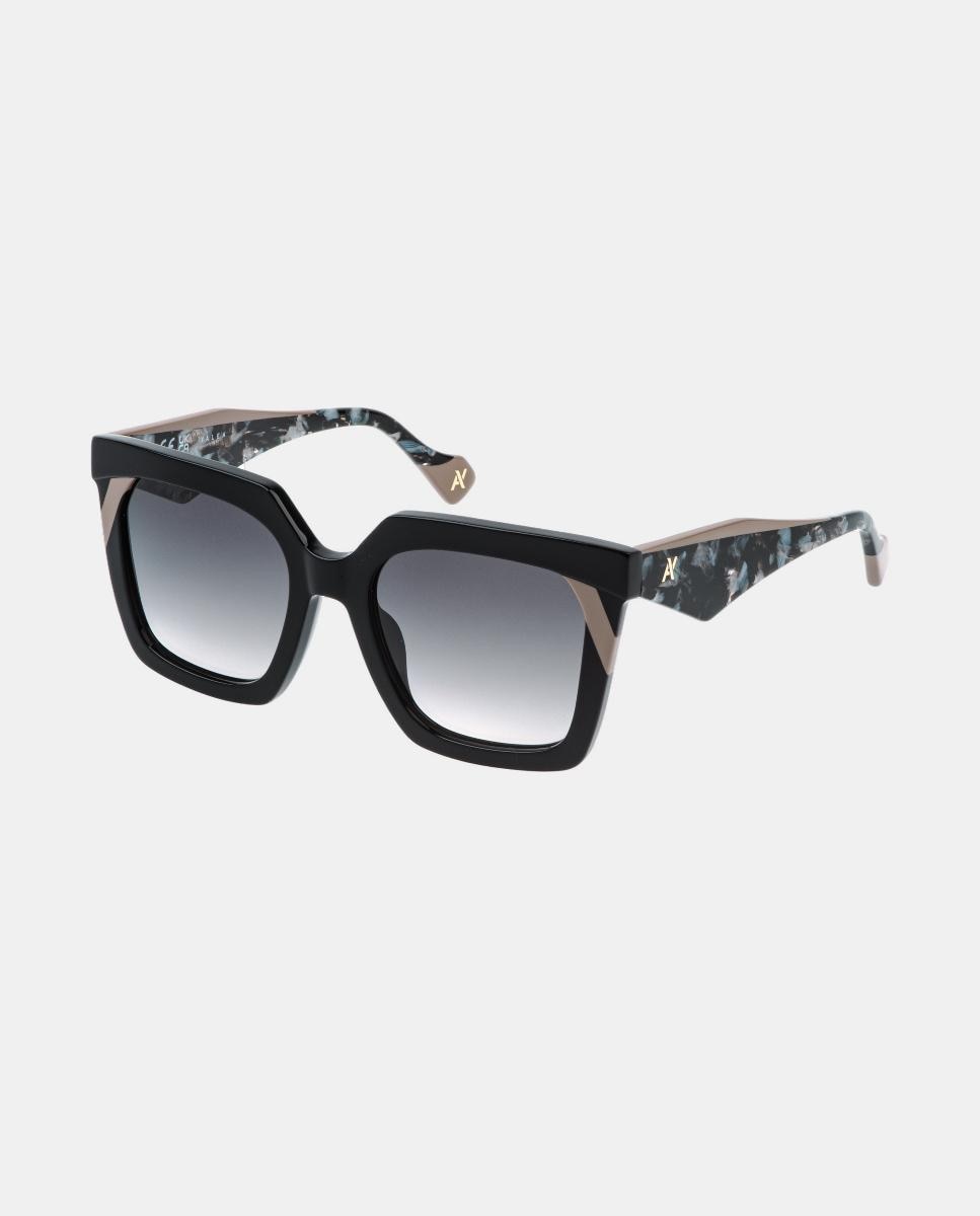 Imagen 3 de Gafa de sol de mujer cuadrada en acetato con lente degradada - Yalea - Negro Negro