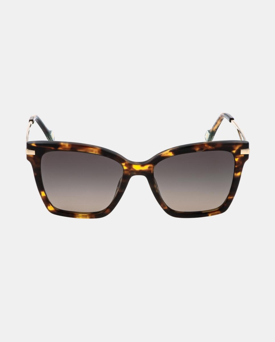Gafa de sol de mujer cuadrada en acetato con lente polarizada - Yalea - Marrón Marrón-1