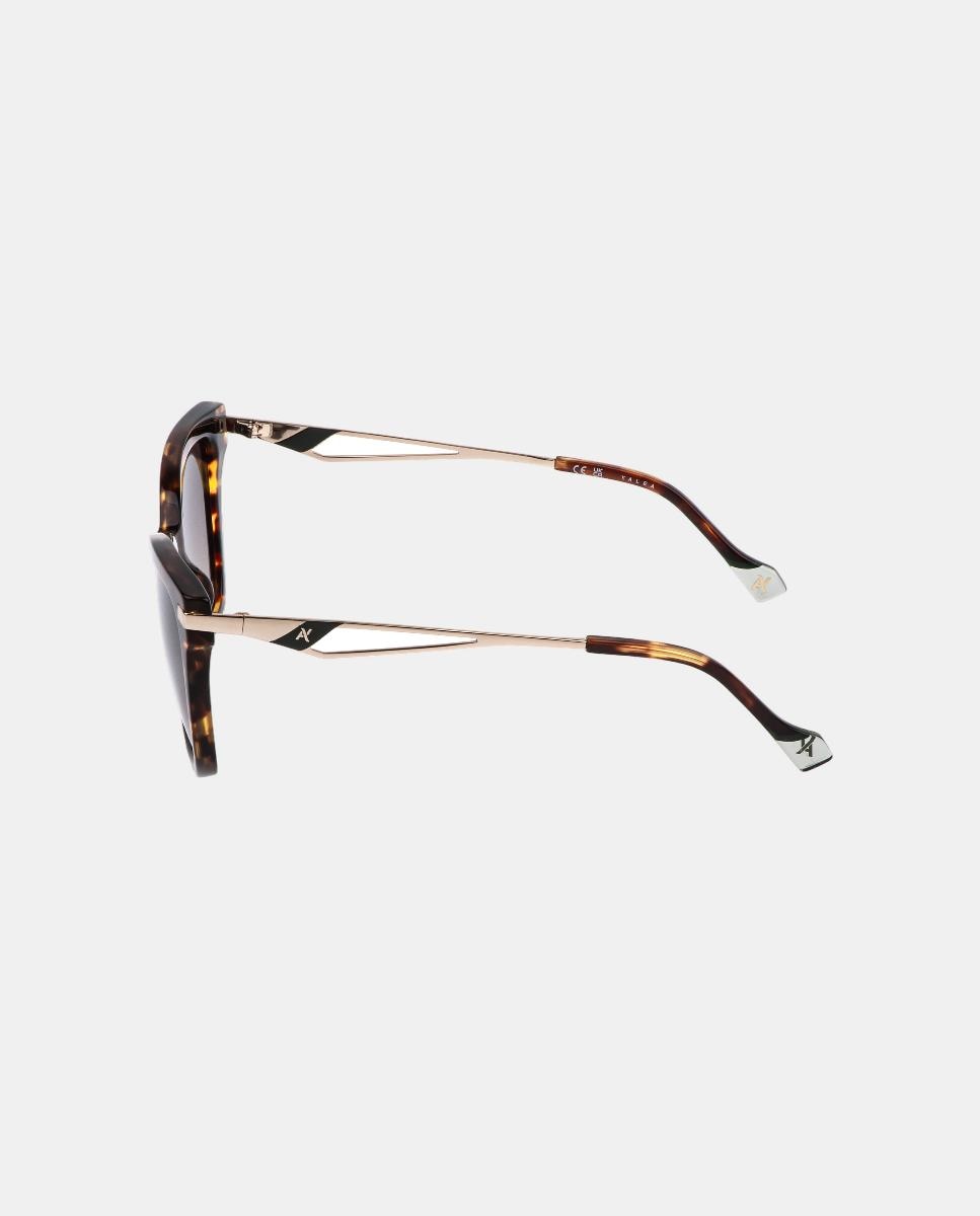 Gafa de sol de mujer cuadrada en acetato con lente polarizada - Yalea - Marrón Marrón-2