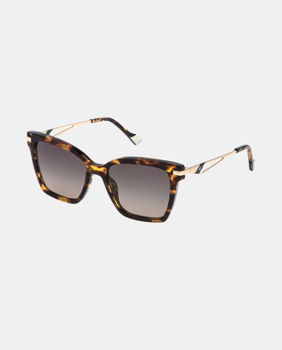Gafa de sol de mujer cuadrada en acetato con lente polarizada - Yalea - Marrón Marrón-3