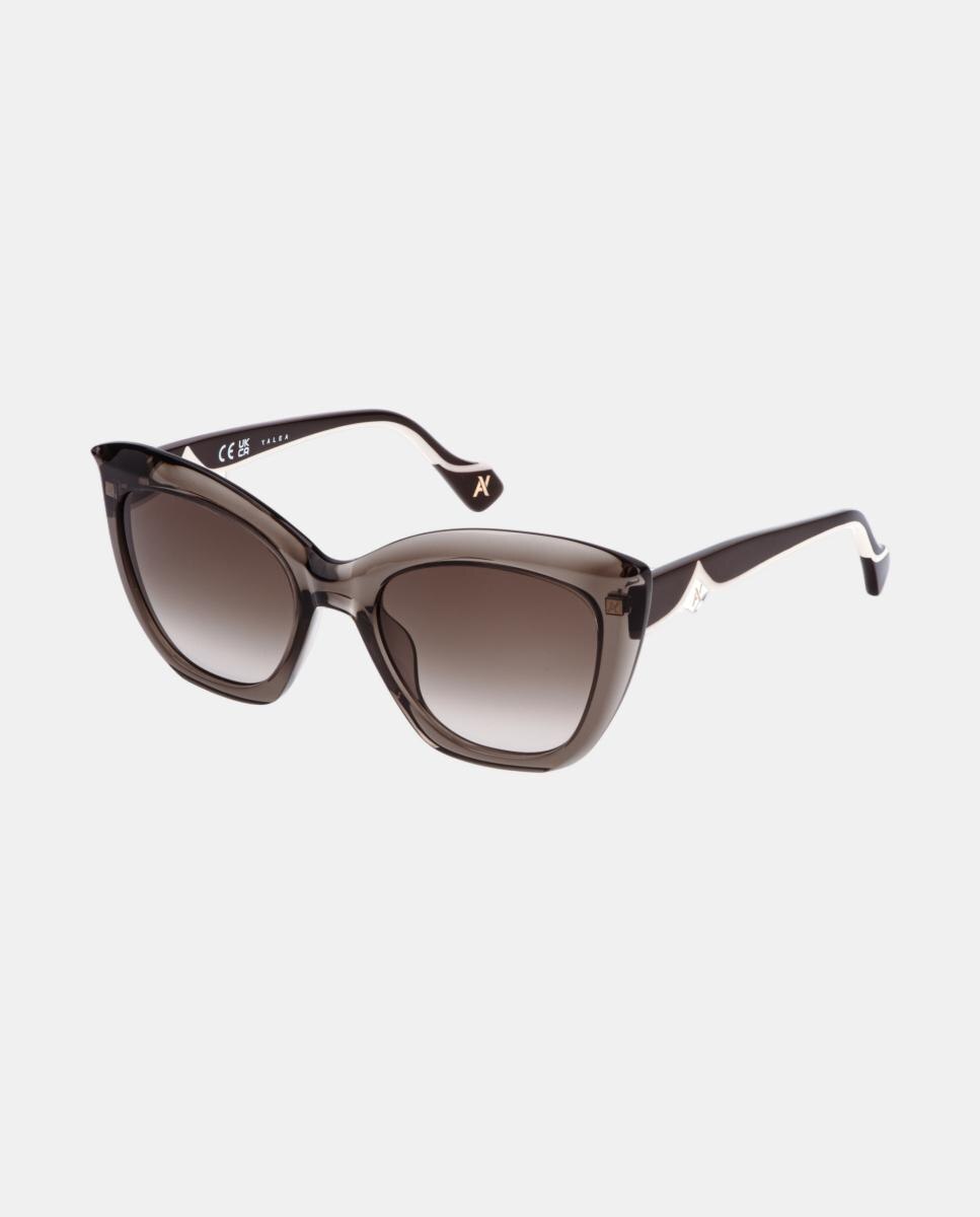 Gafa de sol de mujer mariposa en acetato con lente degradada - Yalea - Gris Gris-2