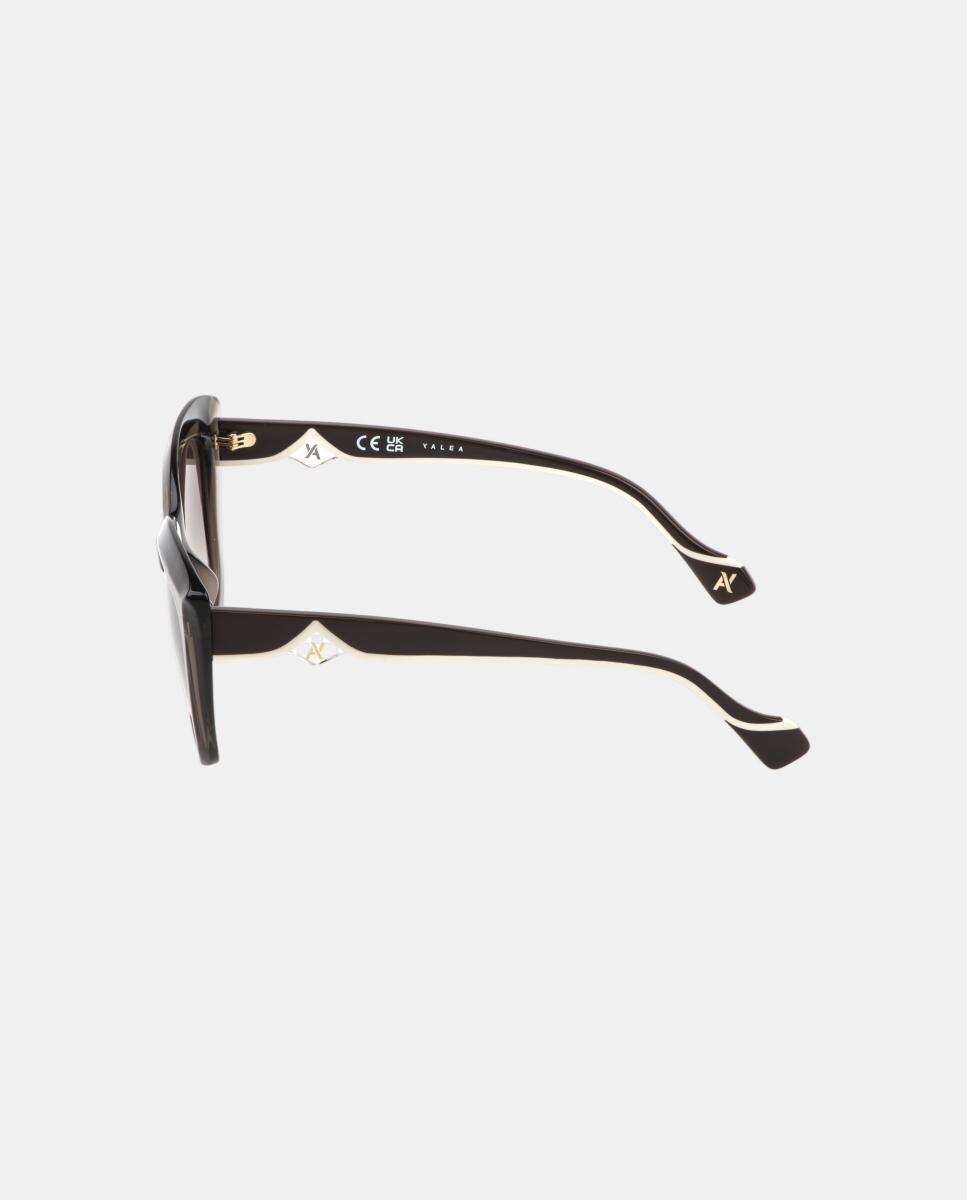 Gafa de sol de mujer mariposa en acetato con lente degradada - Yalea - Gris Gris-3
