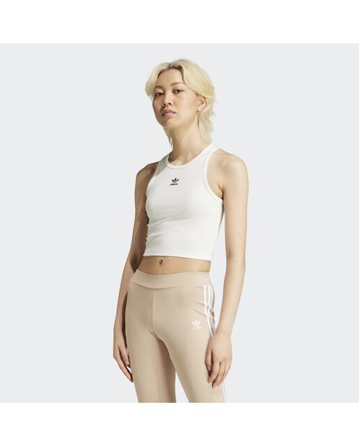 T-shirt de Mulher Essentials Rib Tank Top Branco-1