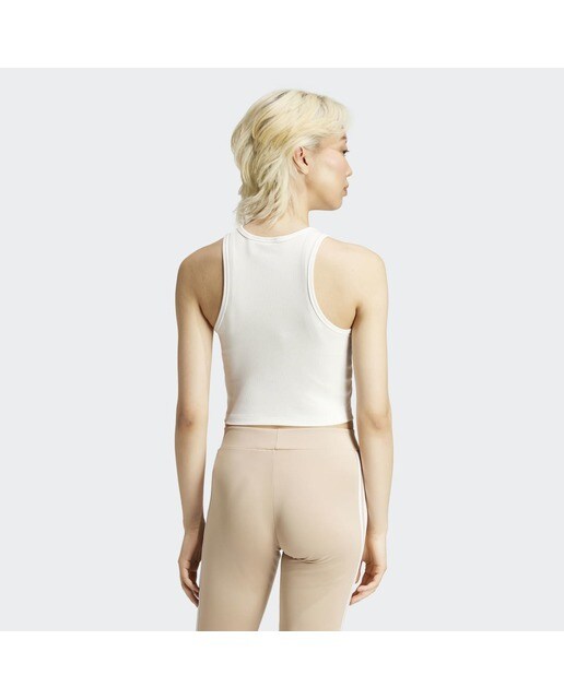 T-shirt de Mulher Essentials Rib Tank Top Branco-2