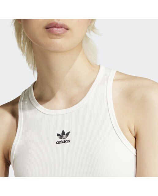T-shirt de Mulher Essentials Rib Tank Top Branco-3