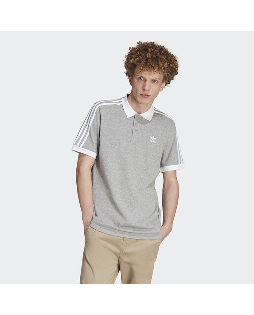 Polo de Homem Adicolor Classics 3 Faixas Originals Cinzento-1