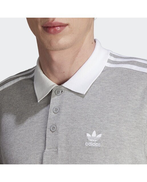 Polo de Homem Adicolor Classics 3 Faixas Originals Cinzento-4