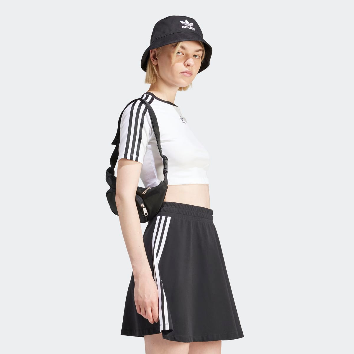 T-shirt de Mulher Baby 3 Faixas Originals Branco-4