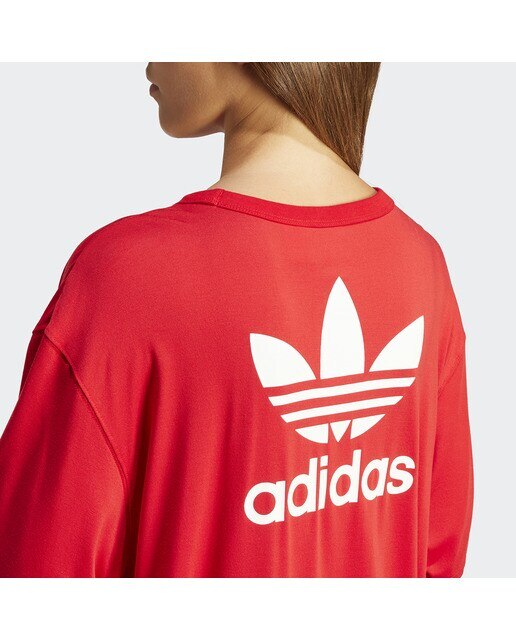 T-shirt de mulher Trefoil Adidas Originals Vermelho-3