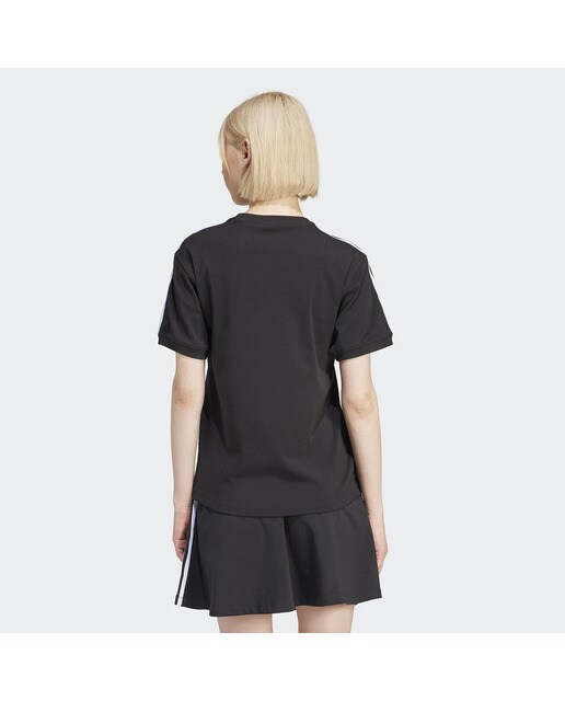 T-shirt de mulher 3 faixas adidas Originals Preto-2