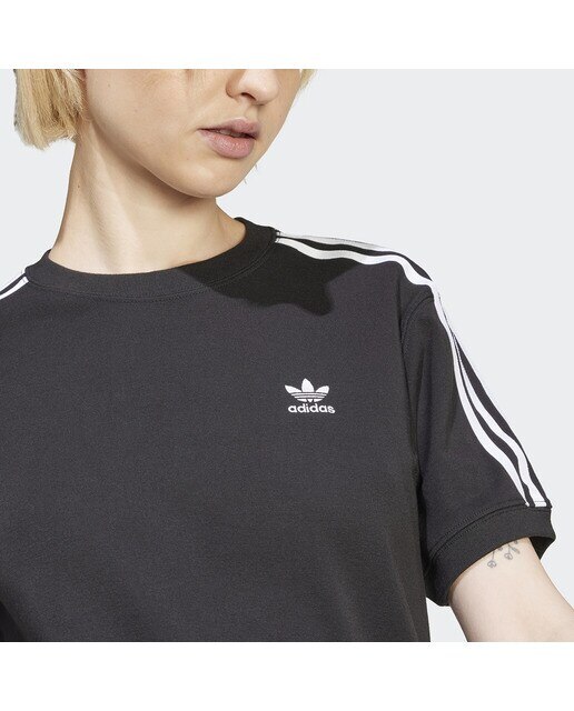 T-shirt de mulher 3 faixas adidas Originals Preto-4