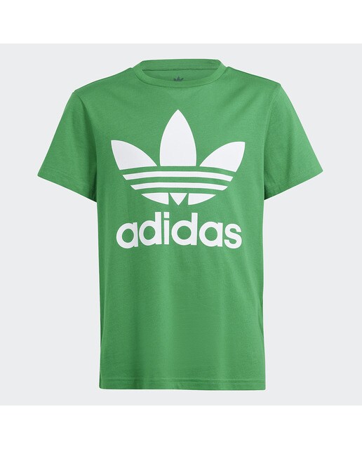 T-shirt de menino Trefoil Adidas Originals Verde-1
