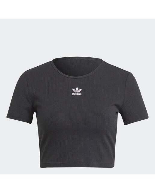 T-shirt de Mulher Essentials Rib Originals Preto-6