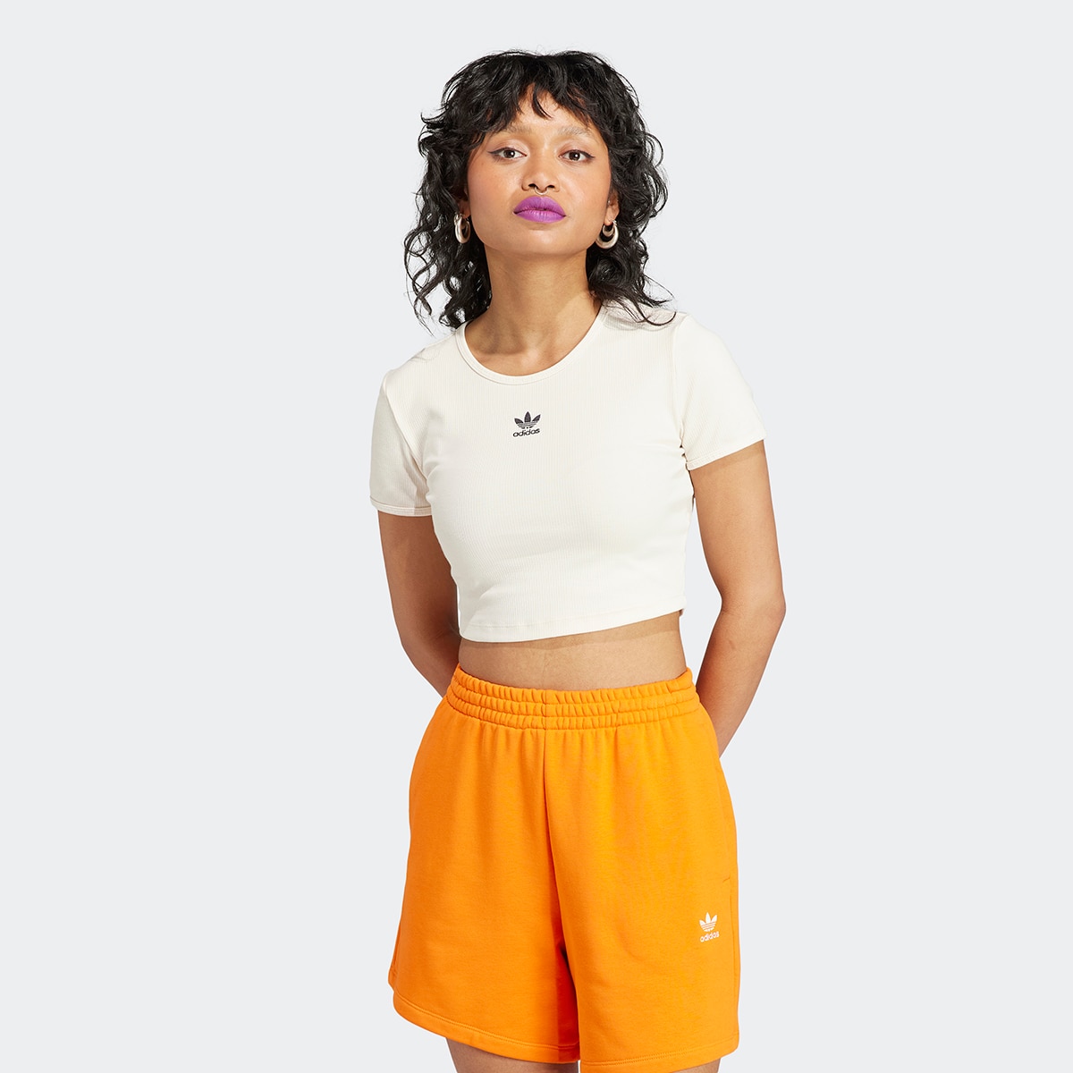 T-shirt de Mulher Essentials Rib Originals Branco-1