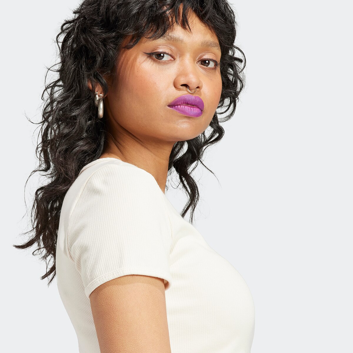 T-shirt de Mulher Essentials Rib Originals Branco-3