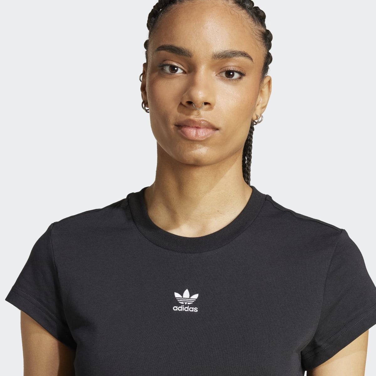 T-shirt de Mulher Trefoil Essentials Adidas Preto-3