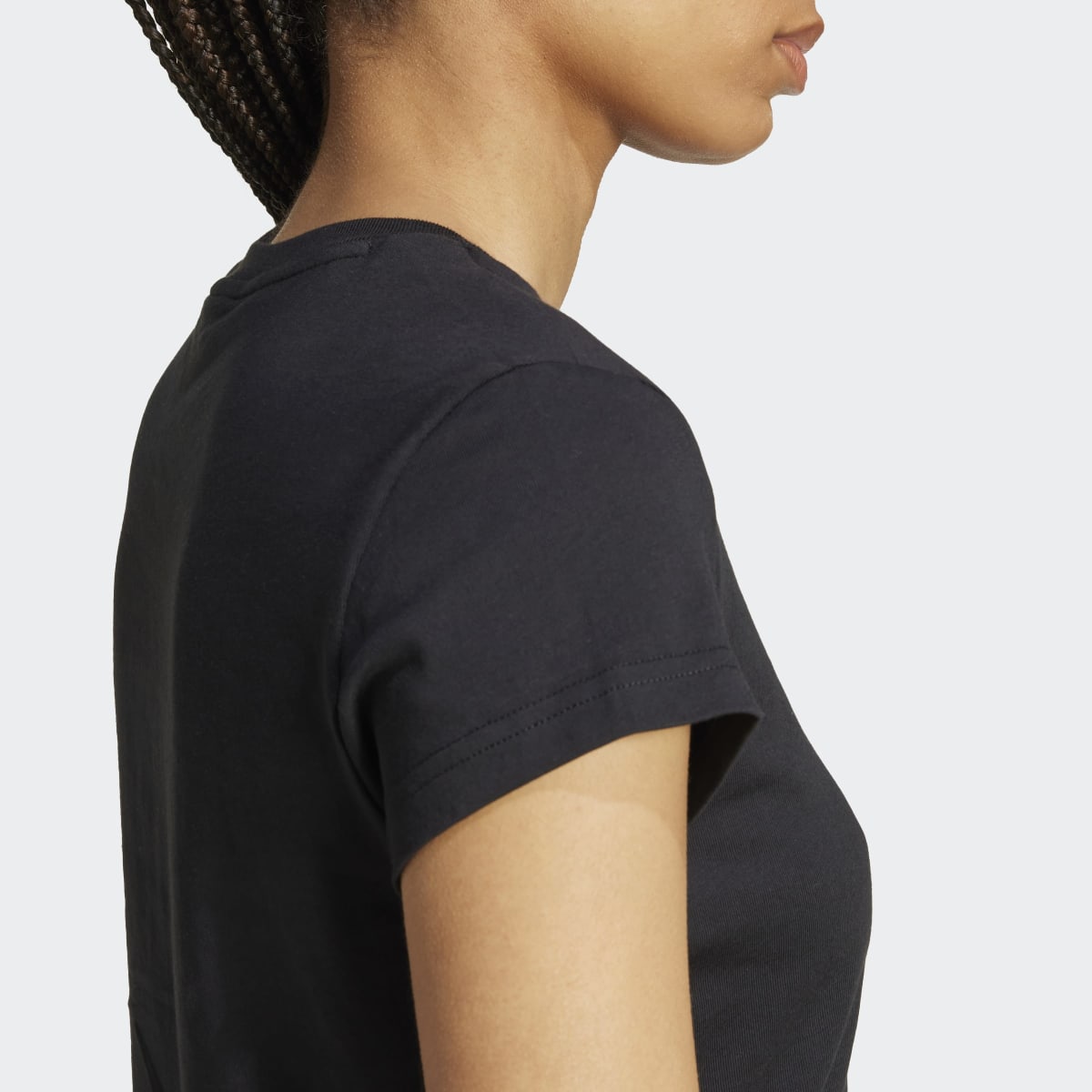 T-shirt de Mulher Trefoil Essentials Adidas Preto-4