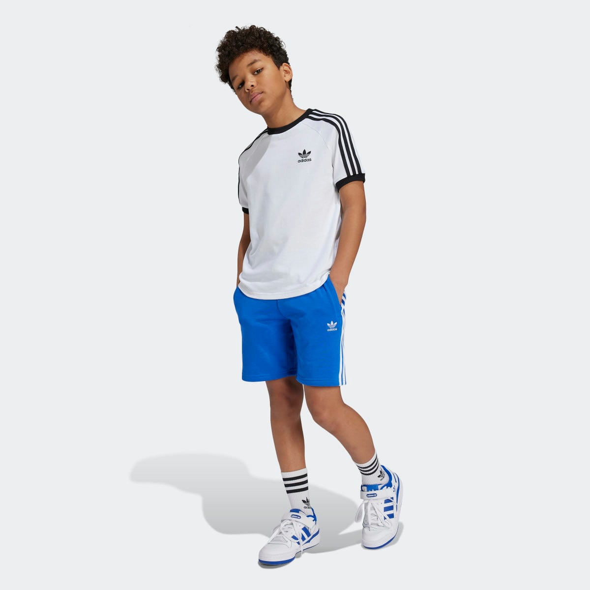 T-shirt de Criança 3 Faixas Originals Branco-5