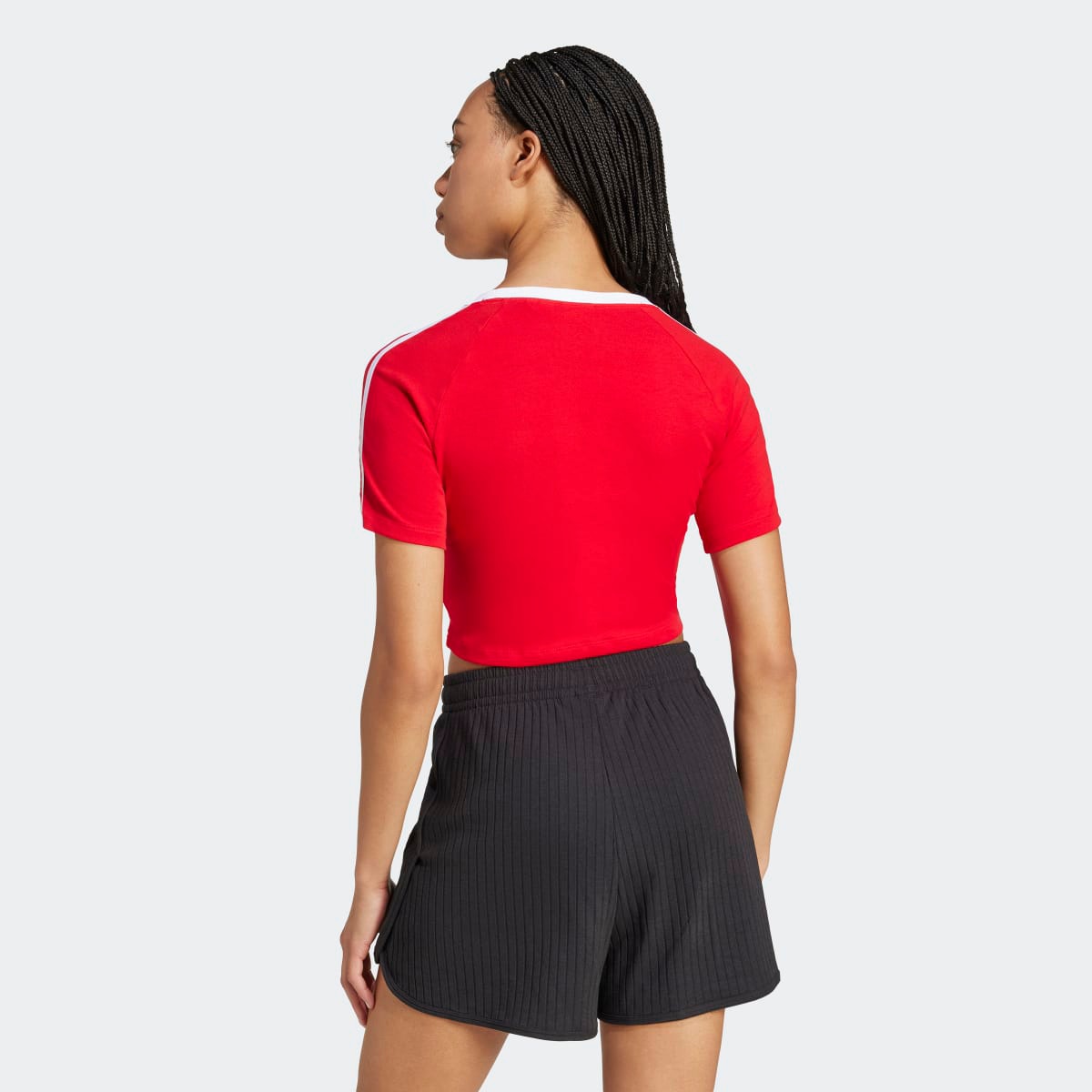 T-shirt de Mulher Baby 3 Faixas Originals Vermelho-2