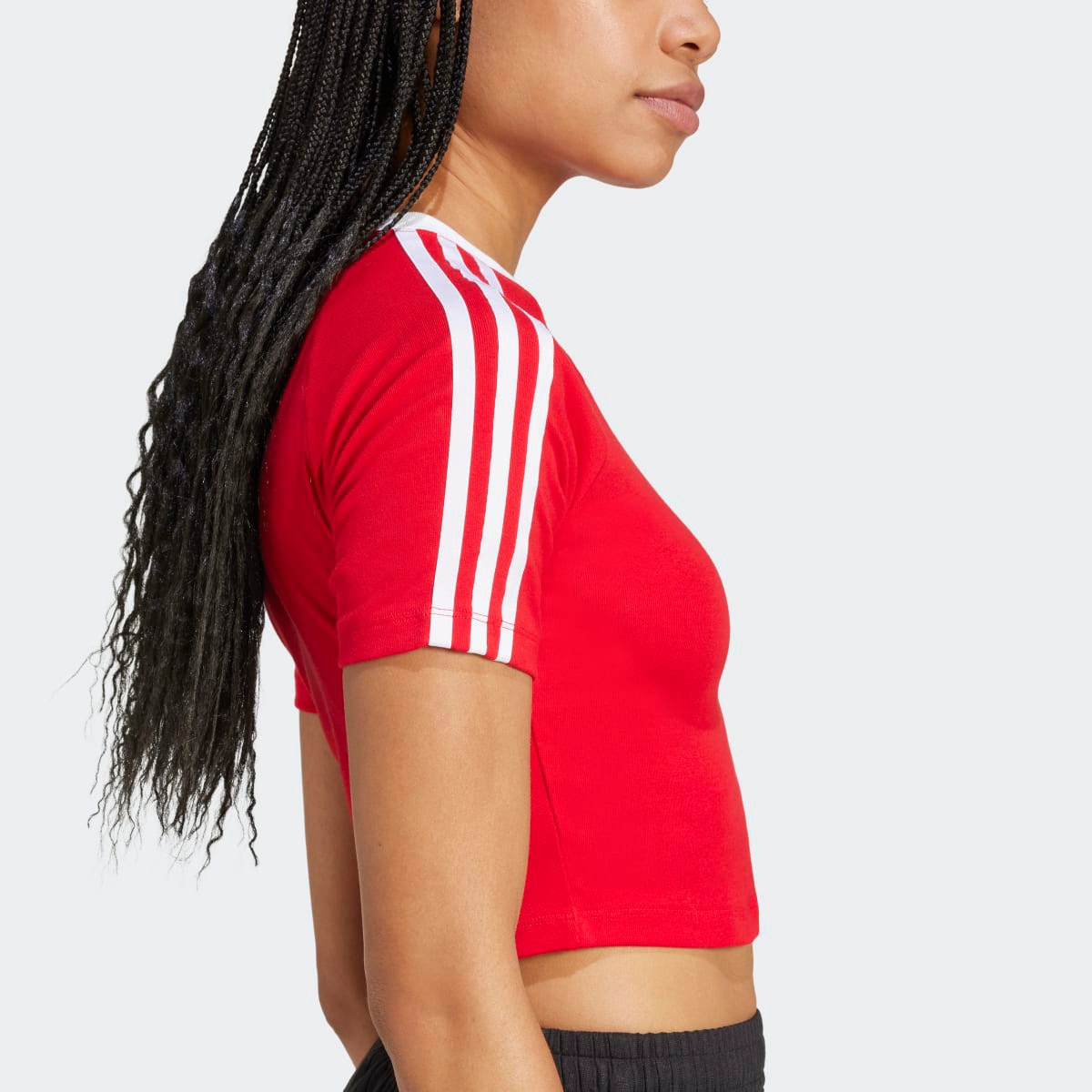T-shirt de Mulher Baby 3 Faixas Originals Vermelho-3